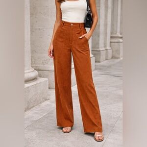 Earth Tone Wide Leg Utility Trousers // Terracotta Orange High-Rise Carpenter L